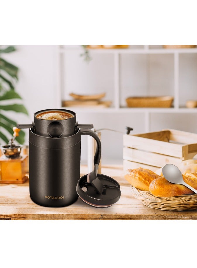 عربست طقم صانعة قهوة بالتقطير اليدوي 500 مل – صانعة قهوة للتخييم والسفر – مجموعة تحضير قهوة محمولة للرحلات، التخييم، المكتب، والتنقل - Image 2