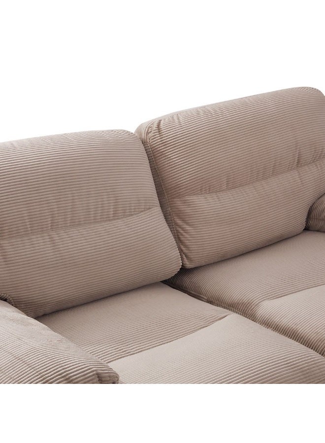 DANUBE HOME Fred 2 Seater Fabric Sofa  | Modern Design Two Seat Sofas | Comfortable Living Room Furniture L186xW104.5xH91cm - L.Brown - Image 3