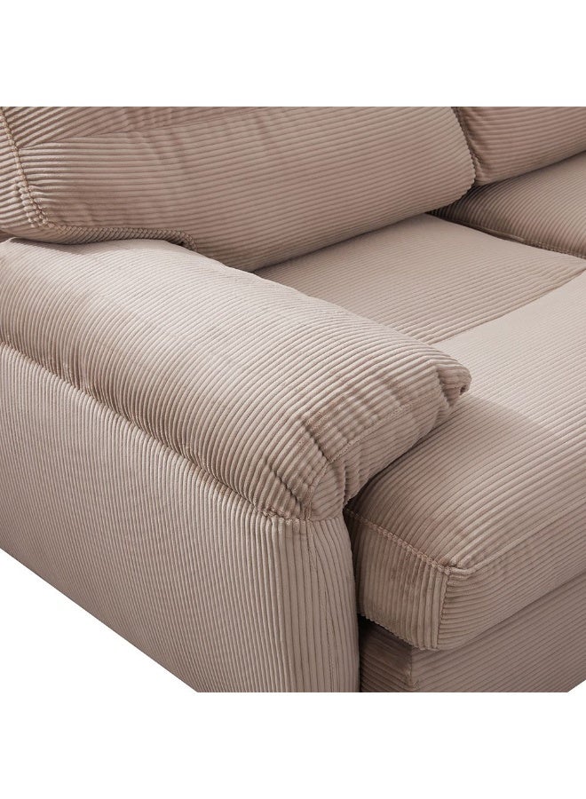 DANUBE HOME Fred 2 Seater Fabric Sofa  | Modern Design Two Seat Sofas | Comfortable Living Room Furniture L186xW104.5xH91cm - L.Brown - Image 5