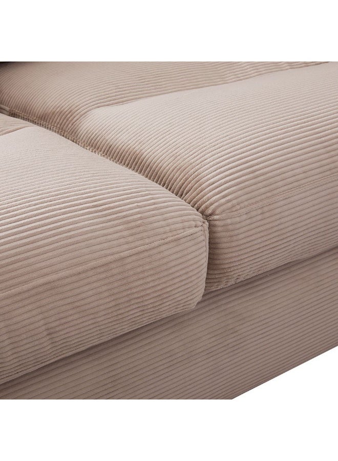 DANUBE HOME Fred 2 Seater Fabric Sofa  | Modern Design Two Seat Sofas | Comfortable Living Room Furniture L186xW104.5xH91cm - L.Brown - Image 4