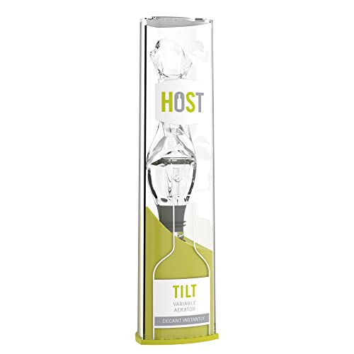 Host Tilt Variable Wine Aerator Pourer, Preserve Wine, Bottle Sealer, Wine Stopper, Drip Free Pourer, Aerating Wine Cork Spout, BPA-Free Plastic, Stand Included, Clear - Image 3