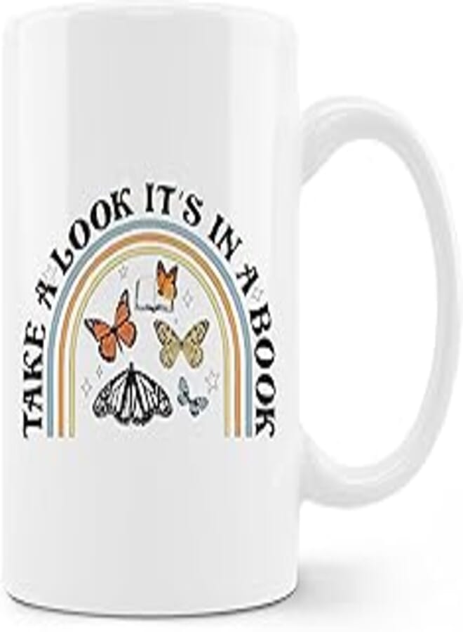 OFlich Book Lovers Gifts Mug - Book Gifts Coffee Mug, Book Lovers Gifts Mug, Bookworm Gifts, Book Club Gifts for Women, 11oz Ceramic Coffee Mug