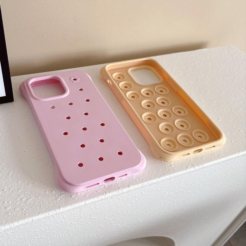 HuHa Protective Cover For iPhone 13 Solid Color Holes Heat Dissipation PC Shockproof Phone Case(Red) - Image 3