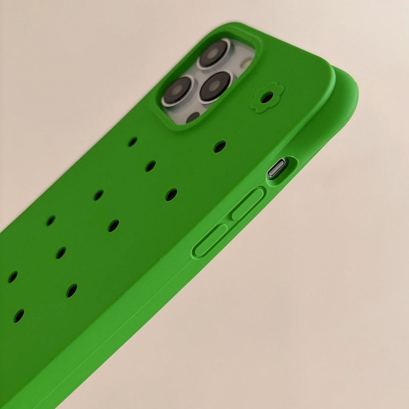 HuHa Protective Cover For iPhone 13 Solid Color Holes Heat Dissipation PC Shockproof Phone Case(Red) - Image 5