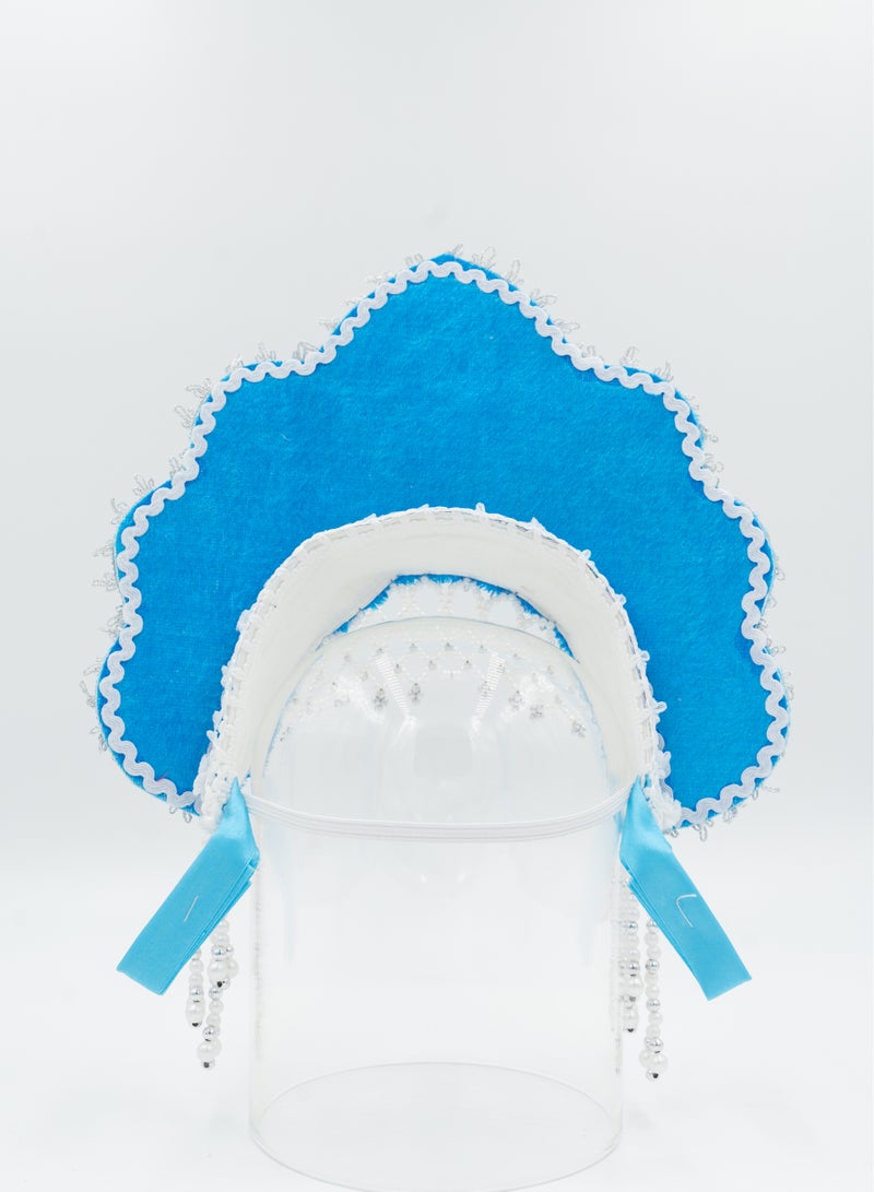 D'Daniela Women's Girls Traditional Headdress Kokoshnik Light Blue - Image 2