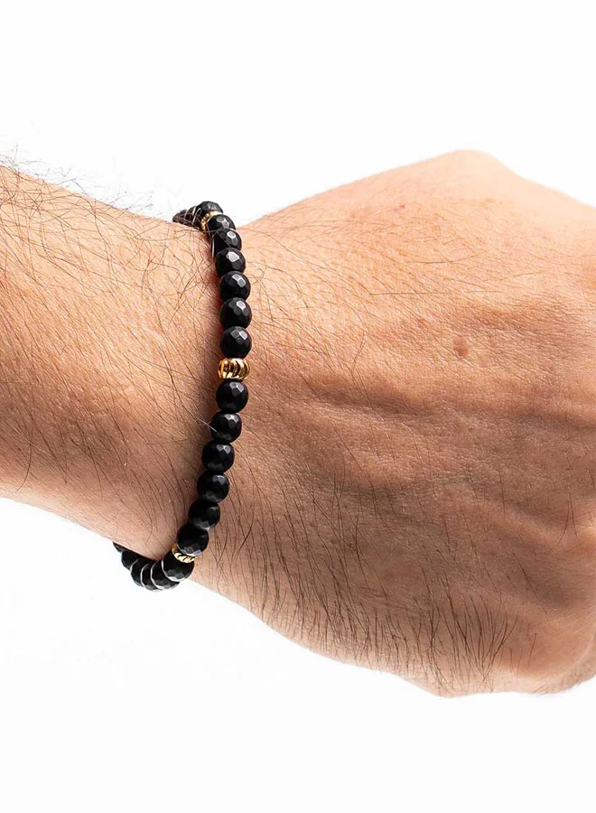 CHRYSOSTOMOS Handmade Beaded Bracelet for Men with Black Onyx