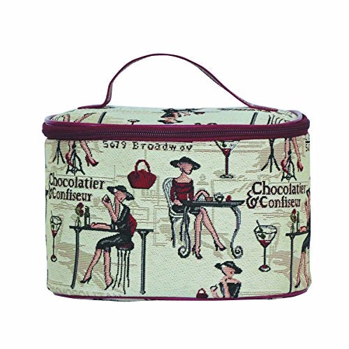Signare Tapestry Tapestry Toiletry Bag Makeup Organizer bag for Women with Fashion Lady Rendevouz Design (TOIL-RDV) - Image 1