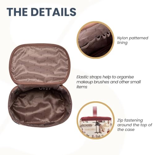 Signare Tapestry Tapestry Toiletry Bag Makeup Organizer bag for Women with Fashion Lady Rendevouz Design (TOIL-RDV) - Image 4