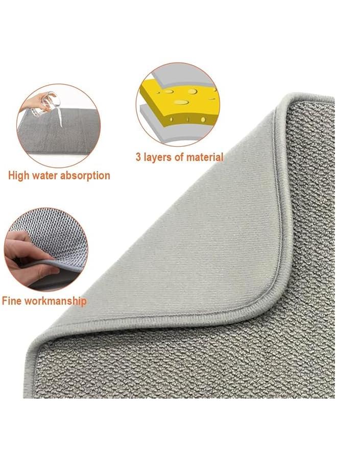 هوكور بساط تجفيف اطباق كبير لطاولة المطبخ من ساب وولف مقاس 24 × 17 انش، بساط تجفيف الاطباق من المايكروفايبر بحجم كبير لأسطح الطاولات والاحواض ورفوف التصريف - Image 4