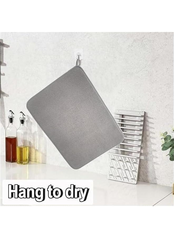 هوكور بساط تجفيف اطباق كبير لطاولة المطبخ من ساب وولف مقاس 24 × 17 انش، بساط تجفيف الاطباق من المايكروفايبر بحجم كبير لأسطح الطاولات والاحواض ورفوف التصريف - Image 5