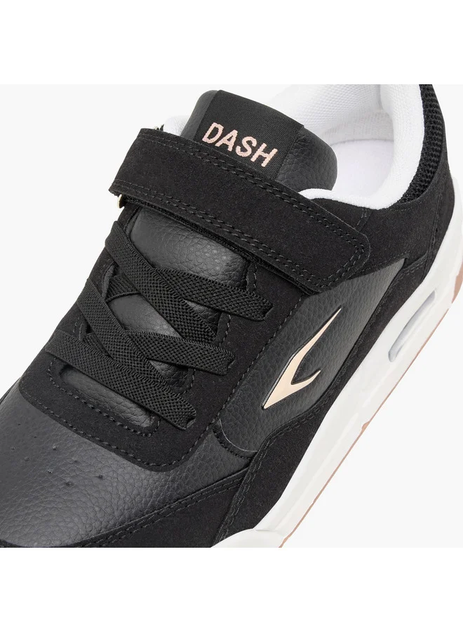 Dash Girls Panelled Sports Shoes with Hook and Loop Closure