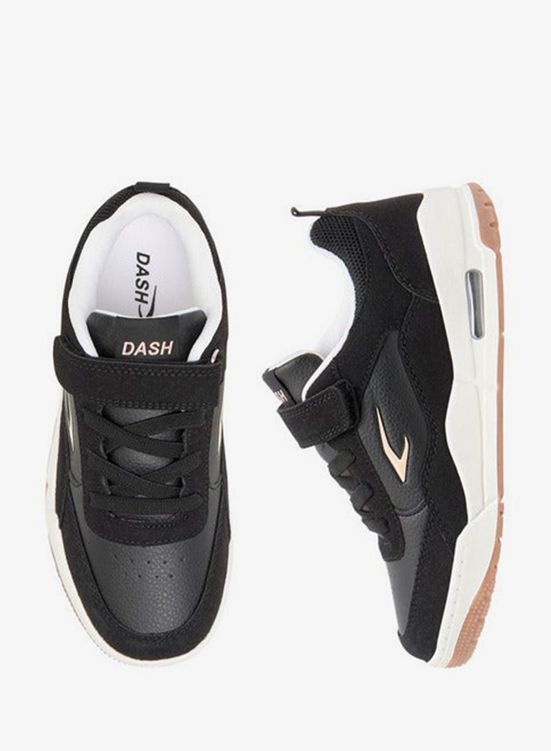 Dash Girls Panelled Sports Shoes with Hook and Loop Closure - Image 3