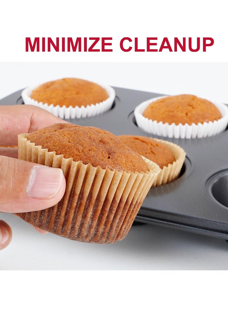 Caperci Standard Cupcake Muffin Liners for Baking 300 Pcs - Odorless Greaseproof Paper Muffin Baking Cups for Wedding Birthday Party Baby Shower Festivals (Natural) - Image 5