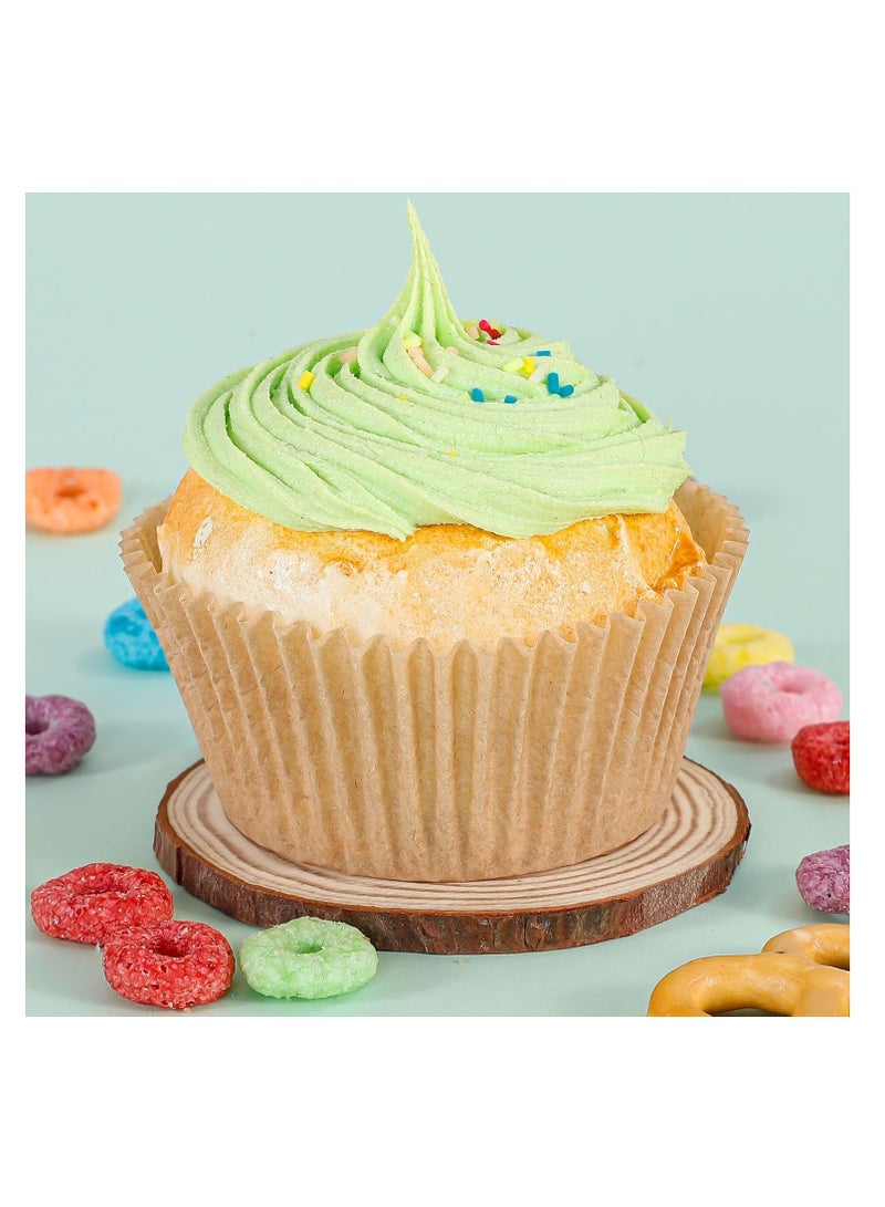 Caperci Standard Cupcake Muffin Liners for Baking 300 Pcs - Odorless Greaseproof Paper Muffin Baking Cups for Wedding Birthday Party Baby Shower Festivals (Natural) - Image 4