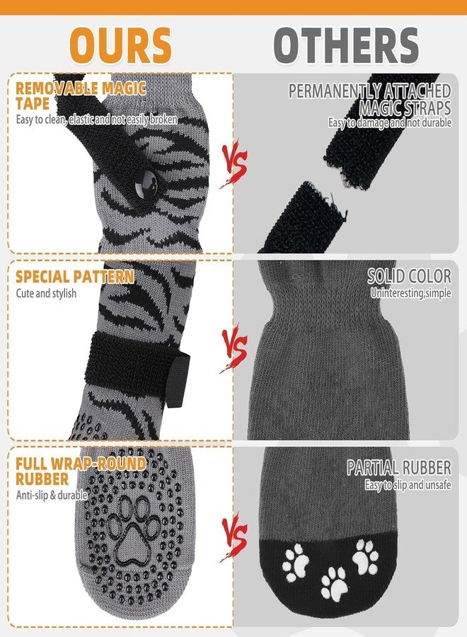 كولتيل جوارب كولتايل المضادة للانزلاق للكلاب، مناسبة للأرصفة الساخنة والباردة لمنع لعق الكفوف، أحذية واقية للكلاب مزودة بمقابض مانعة للانزلاق للأرضيات الخشبية، جوارب مانعة للانزلاق مناسبة لأزياء الهالوين للكلاب الصغيرة والمتوسطة والكبيرة (مقاس M). - Image 5