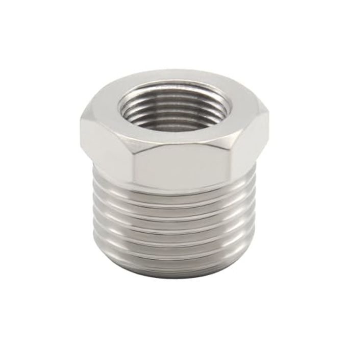 Fitvell Nickel Plated Brass Reducer Faucet Adapter G 1/2 Male to 3/8 Female Compression Pipe Fitting Water Supply Line Adapter with Gaskets for Kitchen Bathroom Plumbing Pipe Connector (Pack of 4) - Image 2