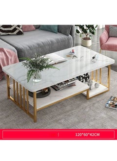NKX Living Room Coffee Table with Marble Design and Tempered Glass  - Image 1