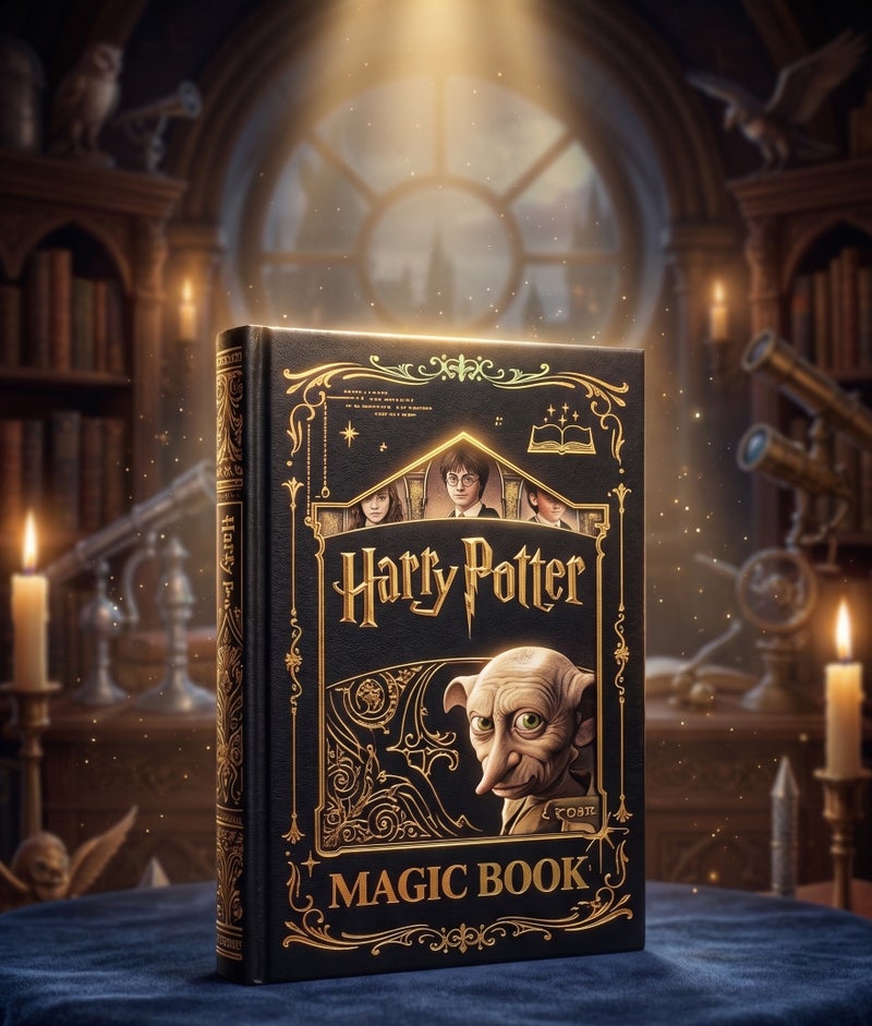 هاري بوتر طقم دفتر سحري بتصميم دوبي مع قلم أزرق وعلبة هدايا أنيقة  أ طقم من 3 قطع HP-Dobby - Image 3