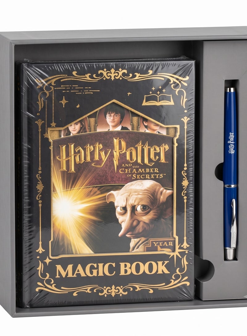 هاري بوتر طقم دفتر سحري بتصميم دوبي مع قلم أزرق وعلبة هدايا أنيقة  أ طقم من 3 قطع HP-Dobby - Image 5