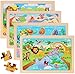 OSBOO Wooden Puzzles for Kids Ages 46 24 Piece Animal Dinosaur Marine Farm Jigsaw Puzzles 4 Packs Preschool Toddlers Learning Activity Puzzles Toys for Boys Girls 3 4 5 6 Years Old - Image 2