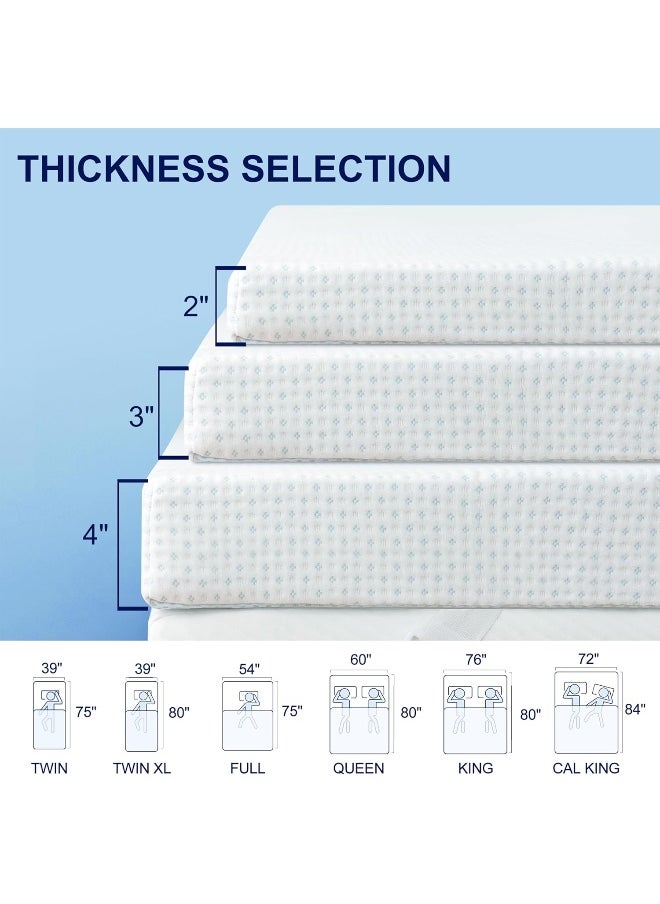 subrtex Inch Inch Bedding Topper Cover Removable Cool Mattress Protectors Washable with Adjustable Straps Anti-Slipping Meshing Backing Bamboo Fabric with Zipper Queen MTC340  - Image 5