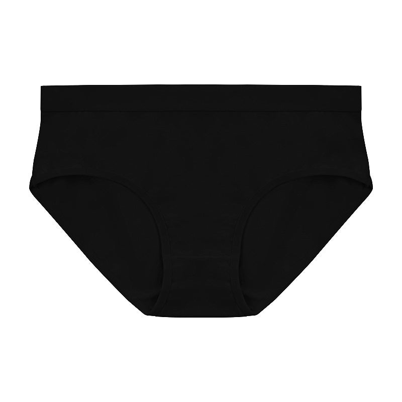 Underwear womens 50 cotton underwear womens briefs girls breathable seamless waist antibacterial pure cotton women Black