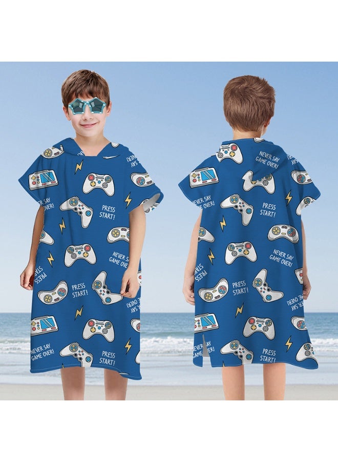 NIBEMINENT Kids Hooded Towel Cape - Microfiber Swim & Beach Bathrobe, Super Absorbent & Quick-Dry Towel for Children (60x75cm)  - Image 1