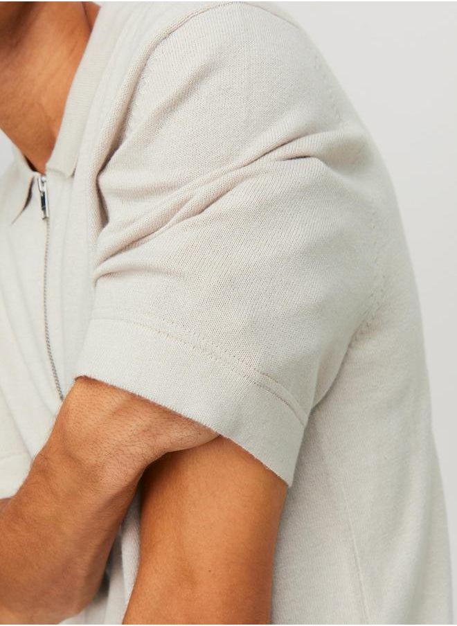 JACK & JONES - Regular Fit Zip Closure Polo - Image 1