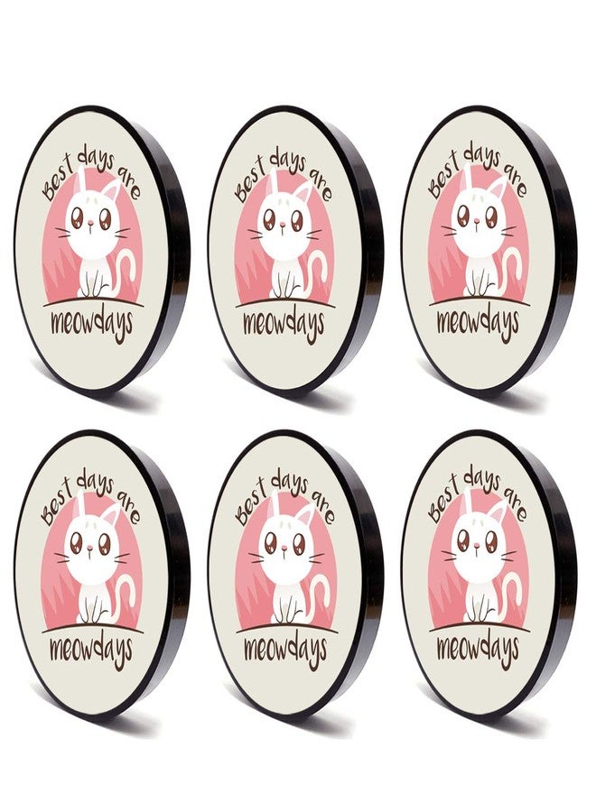 Tinywalk New cat plusy Coaster Wooden Printed Coaster (4X4) inch Set of 6 Pieces - Image 2