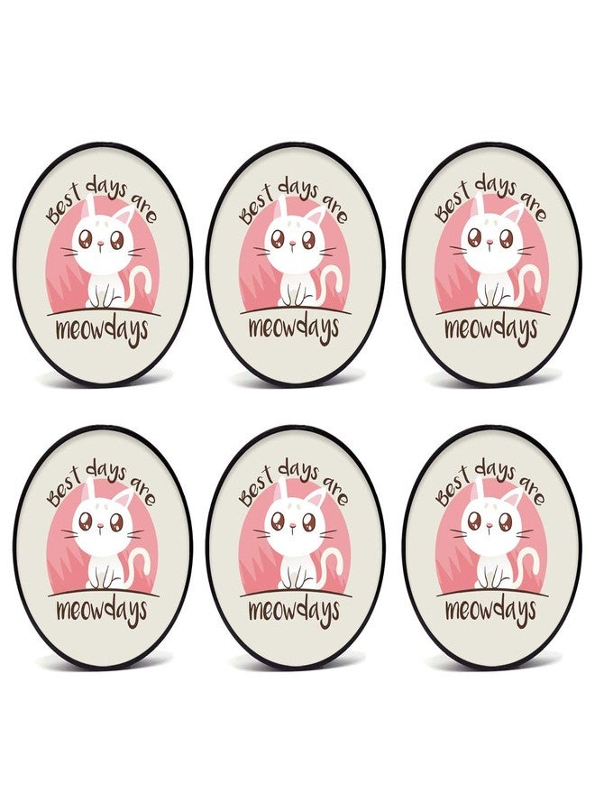 Tinywalk New cat plusy Coaster Wooden Printed Coaster (4X4) inch Set of 6 Pieces - Image 1