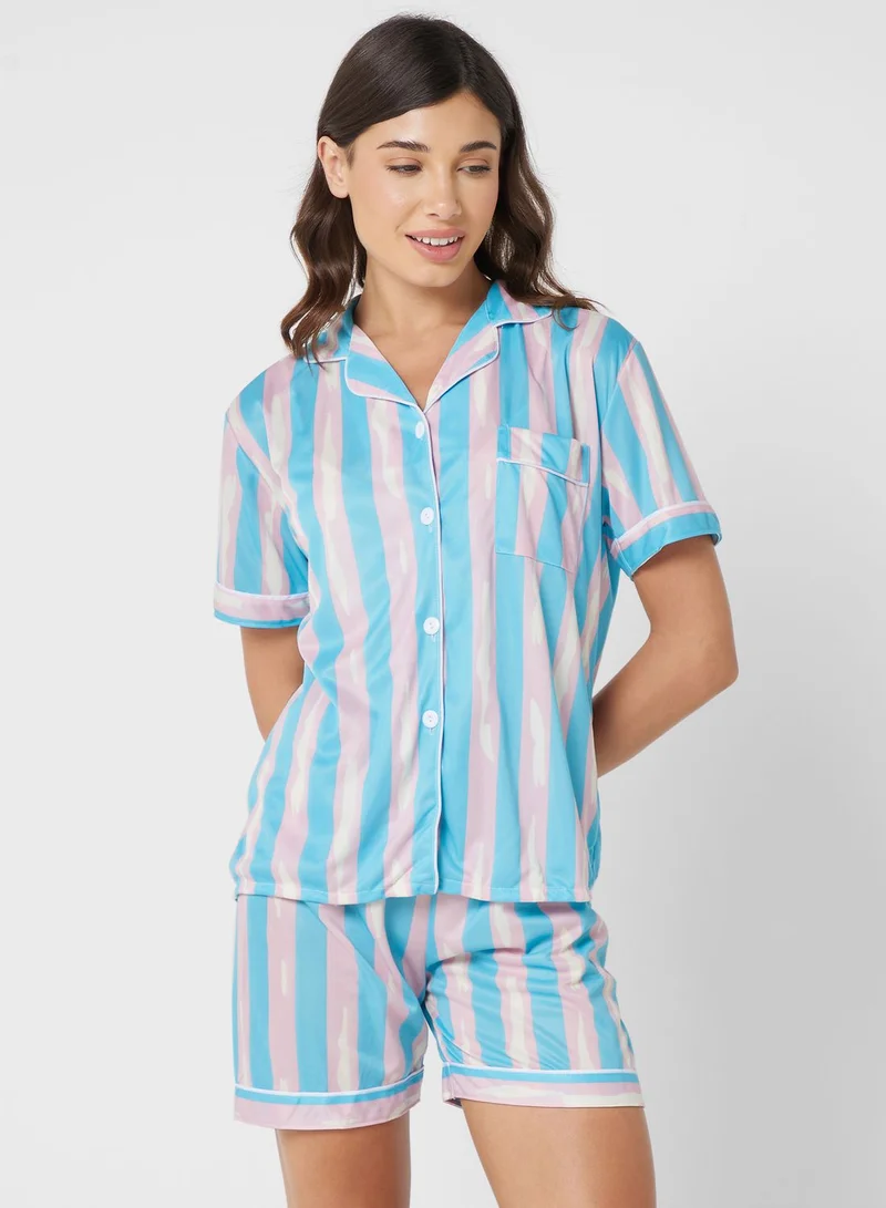 Ginger Stripe Shirt & Short Set