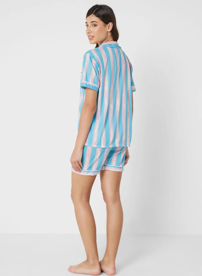 Ginger Stripe Shirt & Short Set