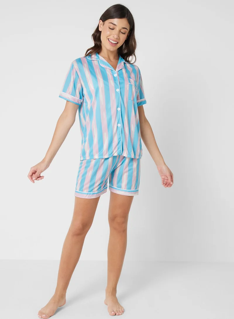Ginger Stripe Shirt & Short Set