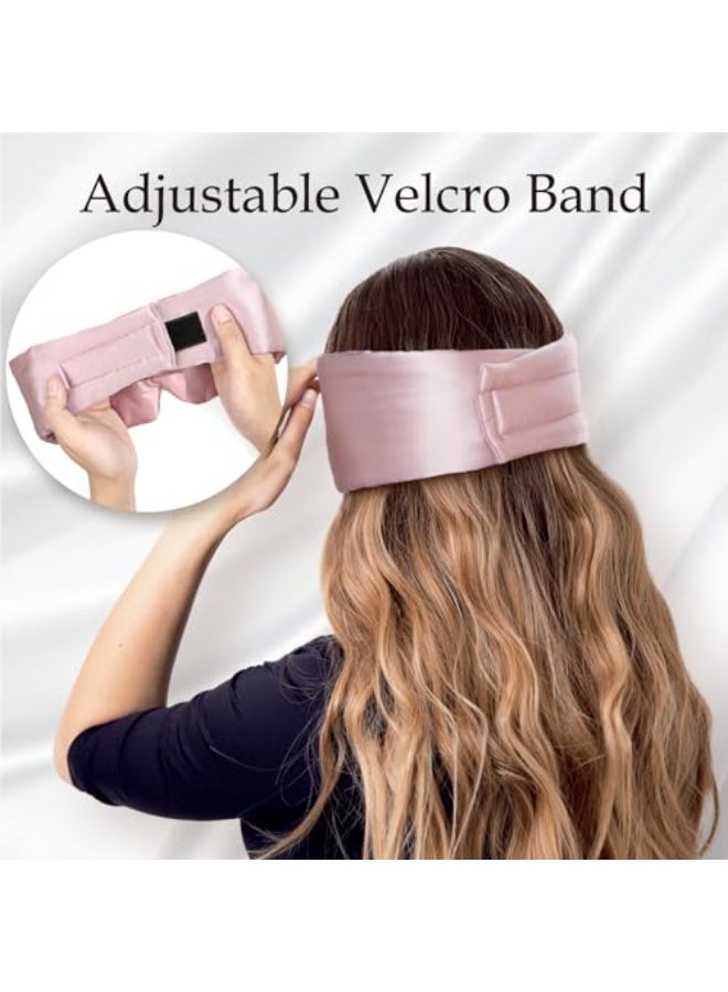 100% Mulberry Silk Sleep Eye Mask with Adjustable Headband, Full Size, Light Plum - Image 4