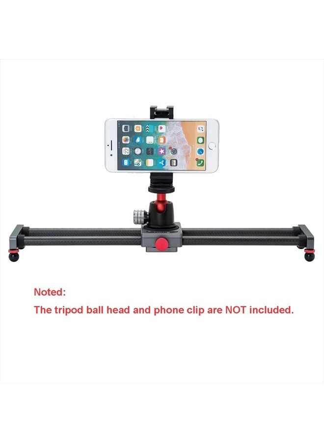 ANNSM 16 inches/40cm Mini Table Top Video Camera Slider Carbon Fiber Rail Rods for Smartphone iPhone Samsung DSLR Sony Canon Nikon Loading up to 11 lbs /5Kgs  - Image 2
