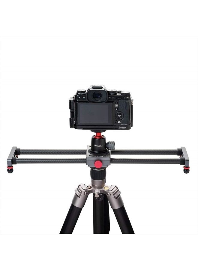 ANNSM 16 inches/40cm Mini Table Top Video Camera Slider Carbon Fiber Rail Rods for Smartphone iPhone Samsung DSLR Sony Canon Nikon Loading up to 11 lbs /5Kgs  - Image 3