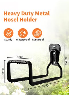 XiuWoo Garden Hose Holder Wall Mount - Metal Hose Wall Hanger Water Hose Holders for Outside, Heavy Duty Hose Hook for Garden Hose, Expandable Hose, Hose Reel, Water Hose, Extension Hose  - Image 2