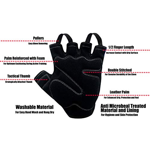 Kobo WTG-26-MEDIUM Weight Lifting Gym Gloves Hand Protector for Fitness Training - Image 2