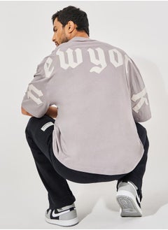 Styli Back Applique Detail Pure Cotton Boxy T-Shirt  - Image 1