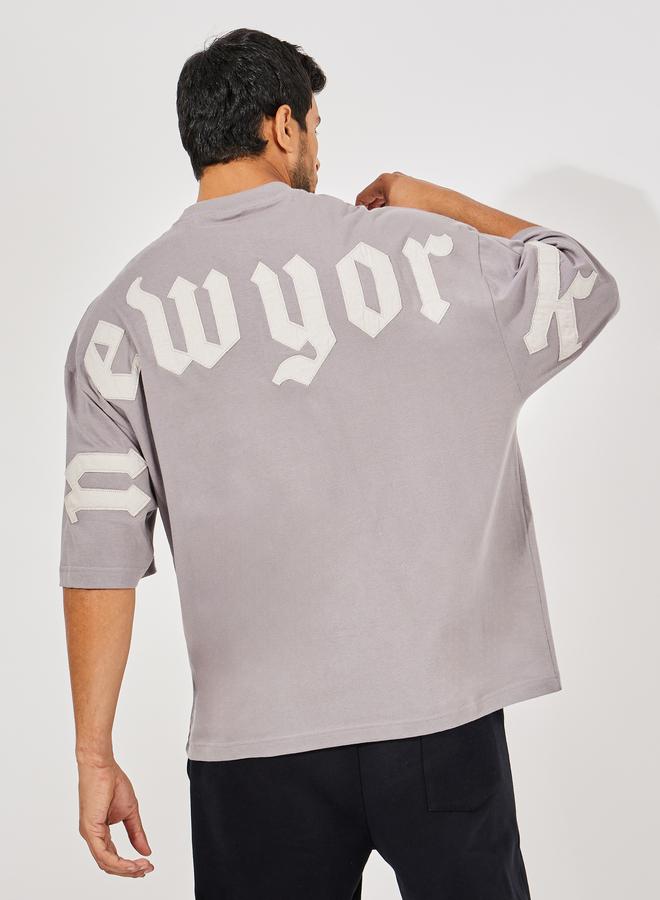 Styli Back Applique Detail Pure Cotton Boxy T-Shirt - Image 5