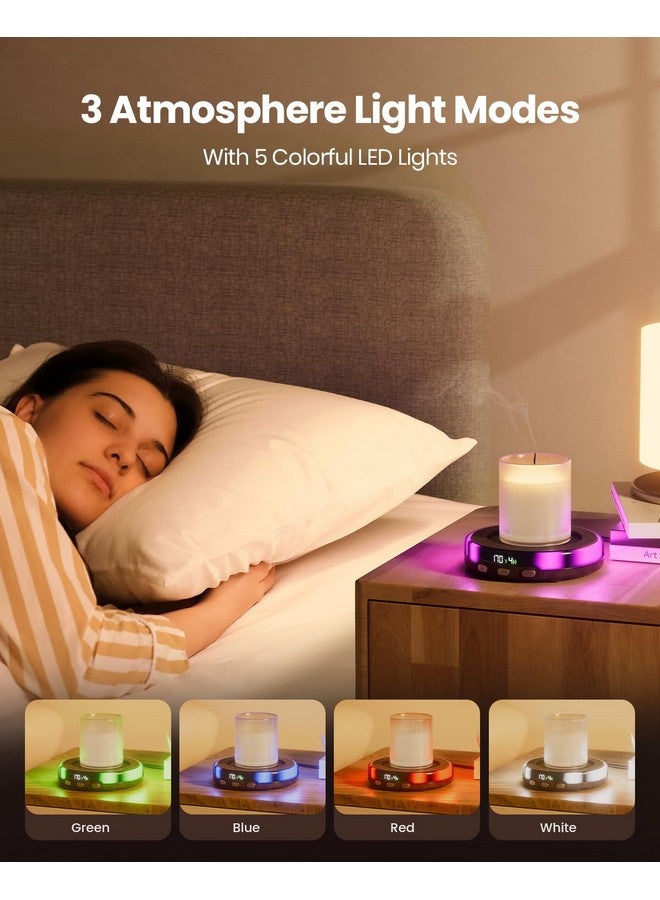 Gaiatop Gaiatop Coffee Mug Warmer for Desk, 3 Temp Settings, 2-9Hrs Timer, 3 Colorful Romantic Atmosphere Light Modes, Beverage Heating Plate with Digital Display for Candle Tea Milk Wood - Image 2