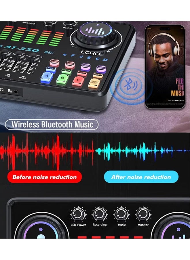 XiuWoo Sound Card Microphone Podcast Package,Live Broadcast Equipment with Ring Light/Recording Studio for Live Streaming/Suitable for Podcasting/Live Broadcasting/Singing/PC/Mobile/TikTok/YouTube  - Image 3
