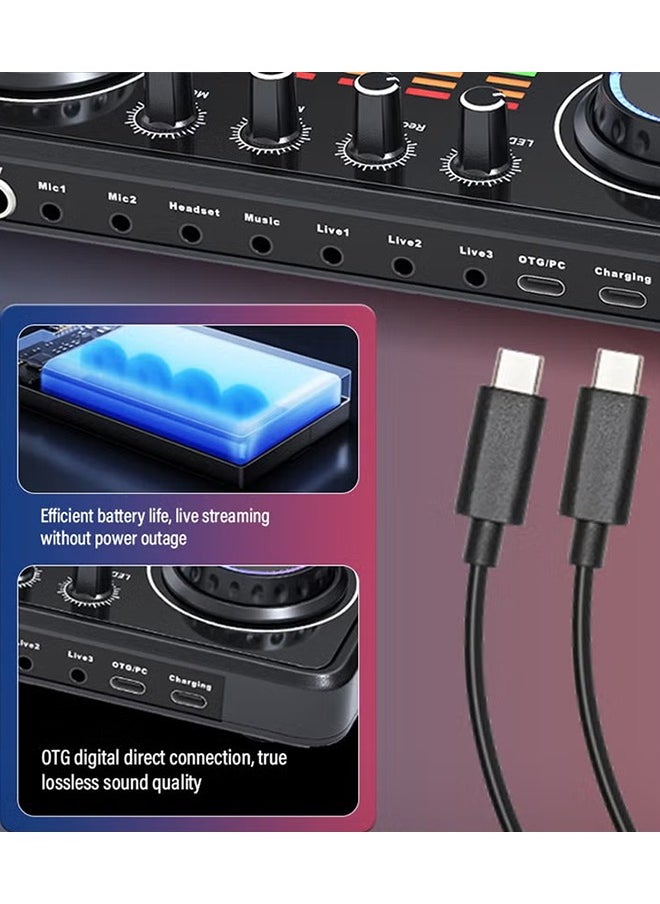 XiuWoo Sound Card Microphone Podcast Package,Live Broadcast Equipment with Ring Light/Recording Studio for Live Streaming/Suitable for Podcasting/Live Broadcasting/Singing/PC/Mobile/TikTok/YouTube  - Image 4