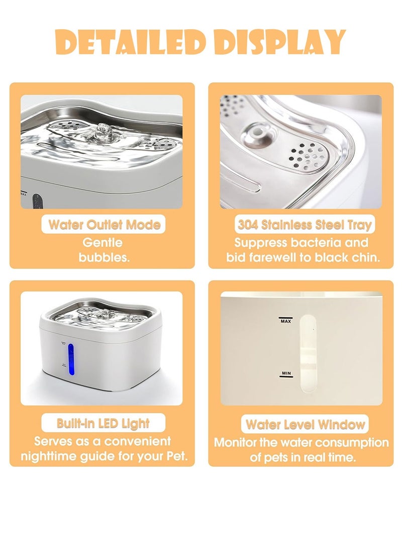 كيدل 2.5L تلقائي نافورة مياه القطط نافورة مياه الحيوانات الأليفة للقطط تنظيف سهل وهادئ جدا - Image 2