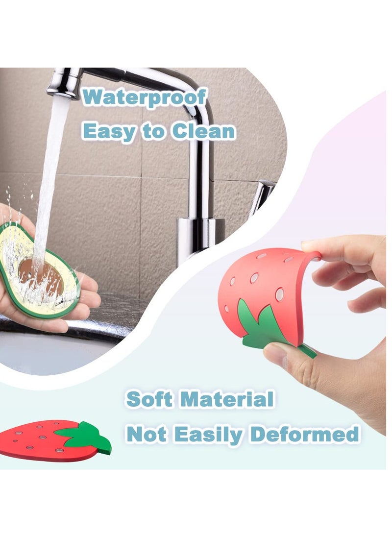 Excefore Silicone Round Drinks Coaster, Colorful Fruit Coaster, Colorful Silicone Coasters, Creative Non-Slip Cute Fruit Coasters, Drink Coasters for Tabletop Protection (9 Pieces) - Image 2