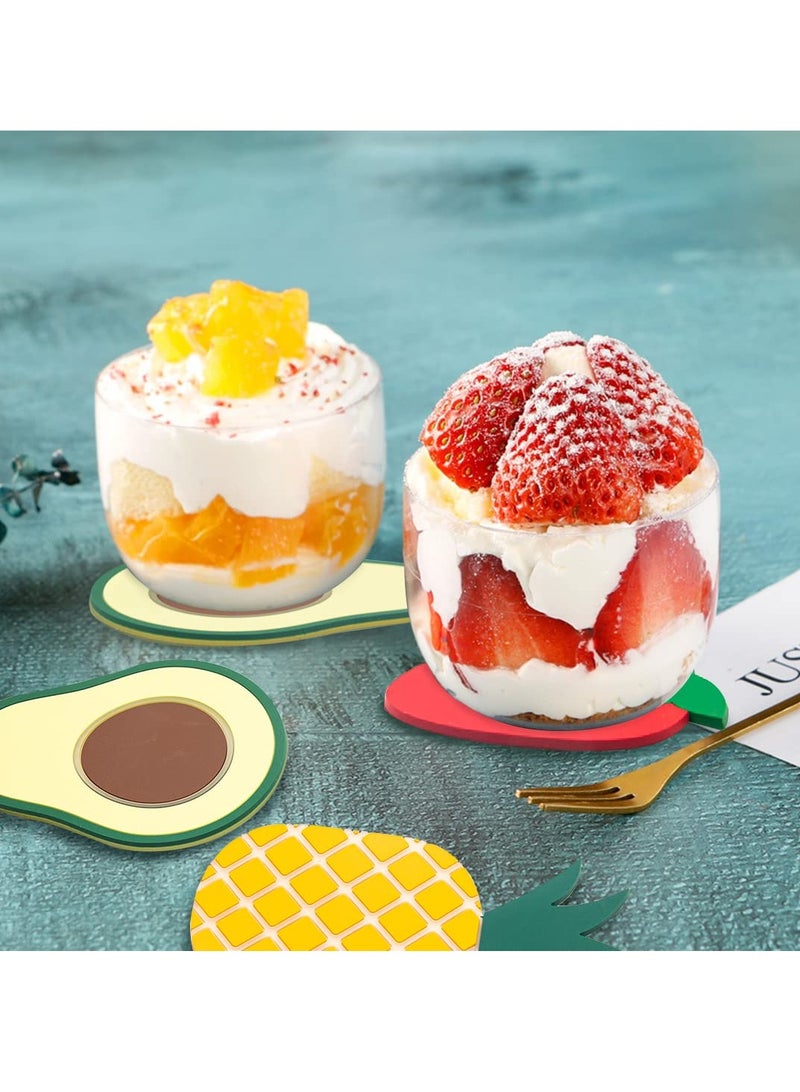 Excefore Silicone Round Drinks Coaster, Colorful Fruit Coaster, Colorful Silicone Coasters, Creative Non-Slip Cute Fruit Coasters, Drink Coasters for Tabletop Protection (9 Pieces) - Image 5