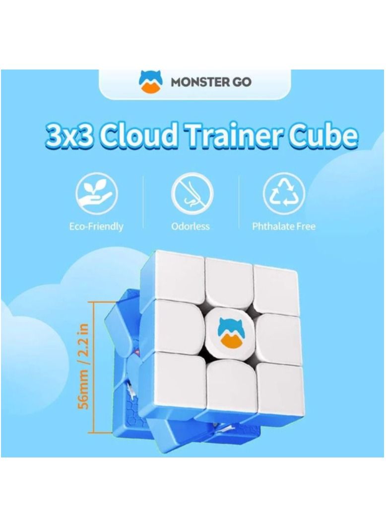 GANCUBE Monster Go by GAN 3x3 Cloud Blue colour Trainer Cube - Image 3