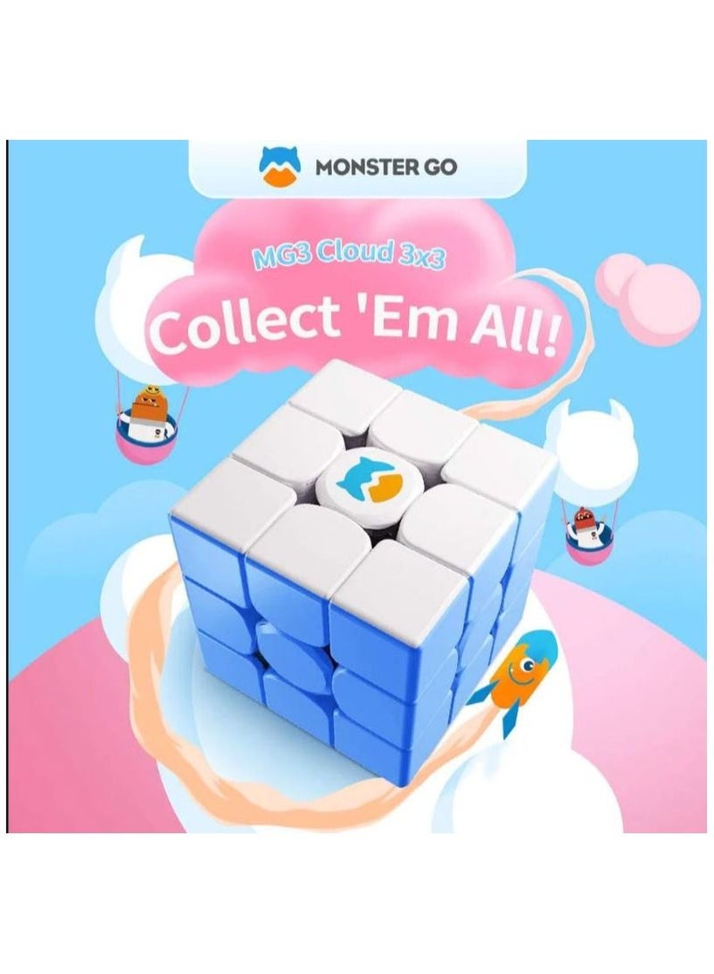 GANCUBE Monster Go by GAN 3x3 Cloud Blue colour Trainer Cube - Image 4