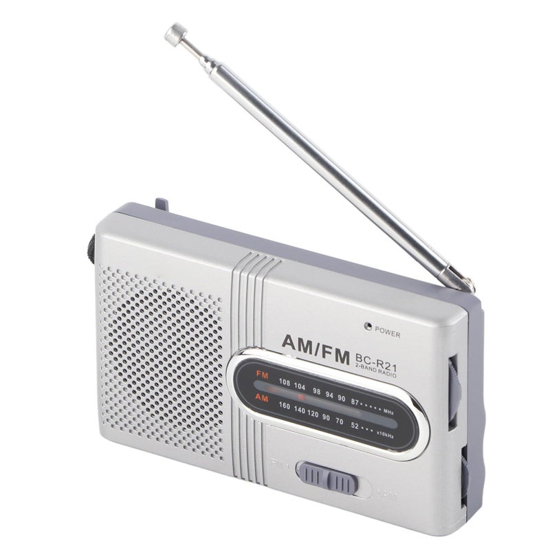 راديو AM FM محمول مع هوائي تلسكوبي ومكبر صوت مدمج للاستخدام الداخلي والخارجي - Image 3