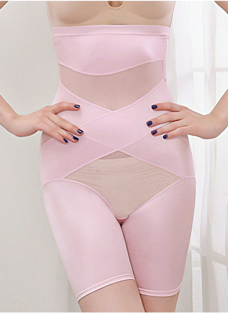 Loquat - Womens Body Shaper Tummy Control Underwear Boxer Briefs Solid Color Slim High Waist Hip Lift Shapewear Underpants Pink - Image 1
